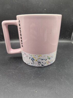 Starbucks Pink Ceramic Mug With Splatter Confetti Design 12oz 2017 Edition